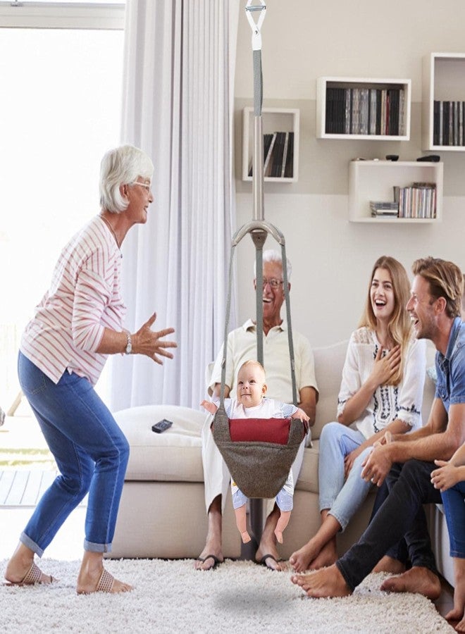 Ostin أرجوحة أوستين المعلقة على الباب، أرجوحة شبكية للأطفال، مجموعة تمارين القفز مع مشبك باب وحزام قابل للتعديل للأطفال من عمر 6 أشهر إلى سنتين، وضعية الوقوف - Image 3